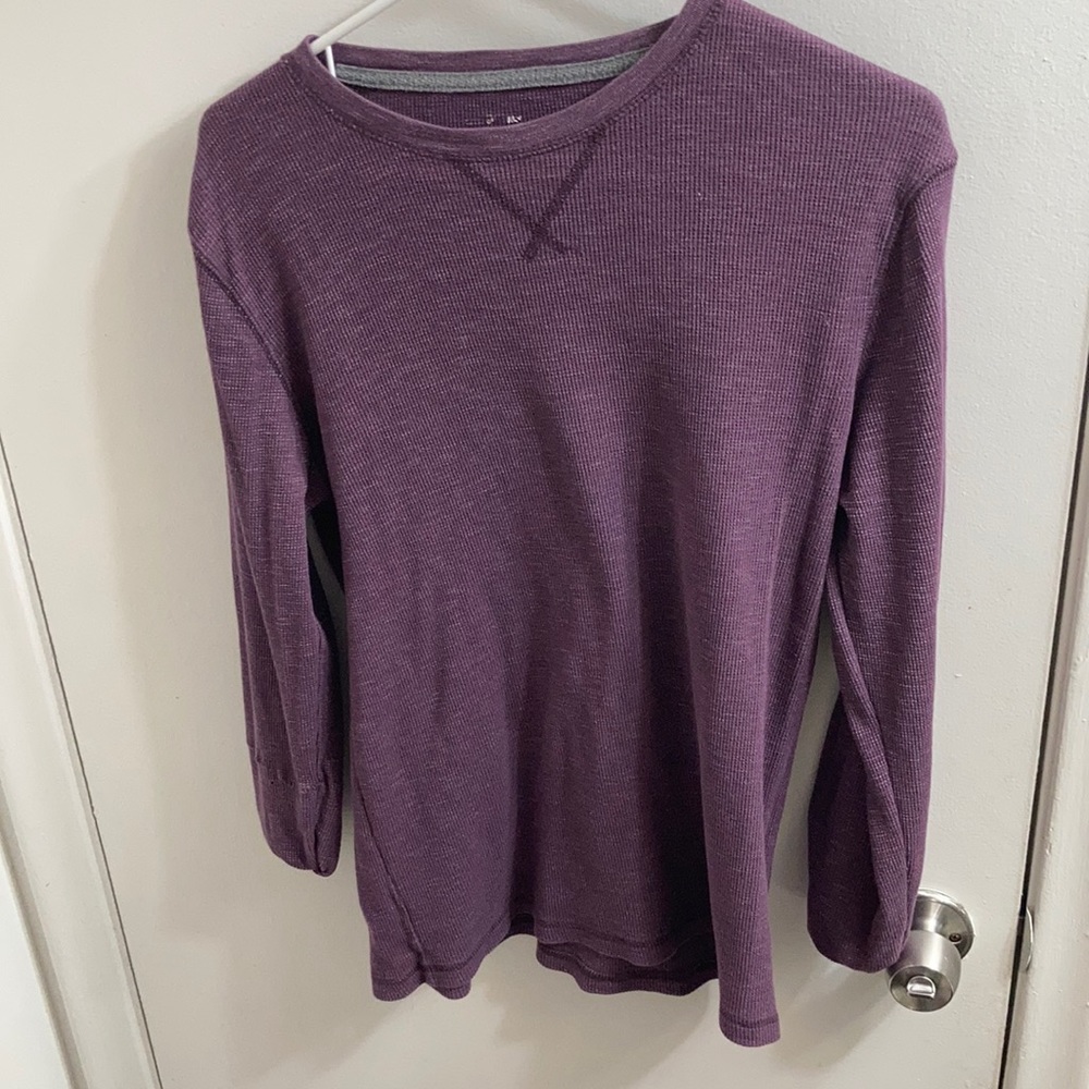 long sleeve purple plain shirt